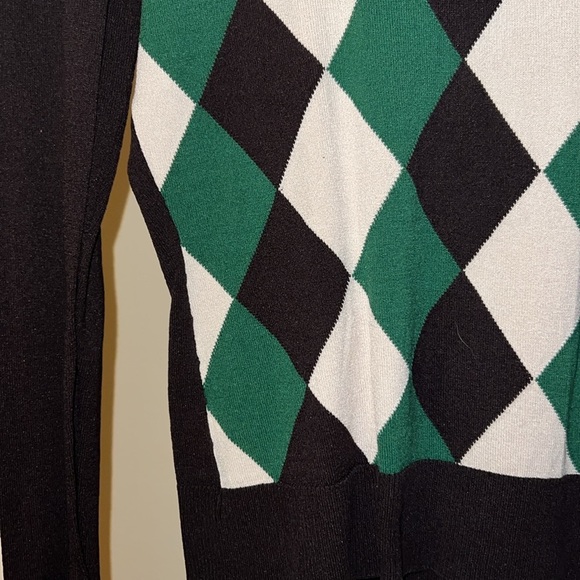 INC Argyle Sweater. Size Medium. Womens. Dark green, brown, cream. - Picture 2 of 4